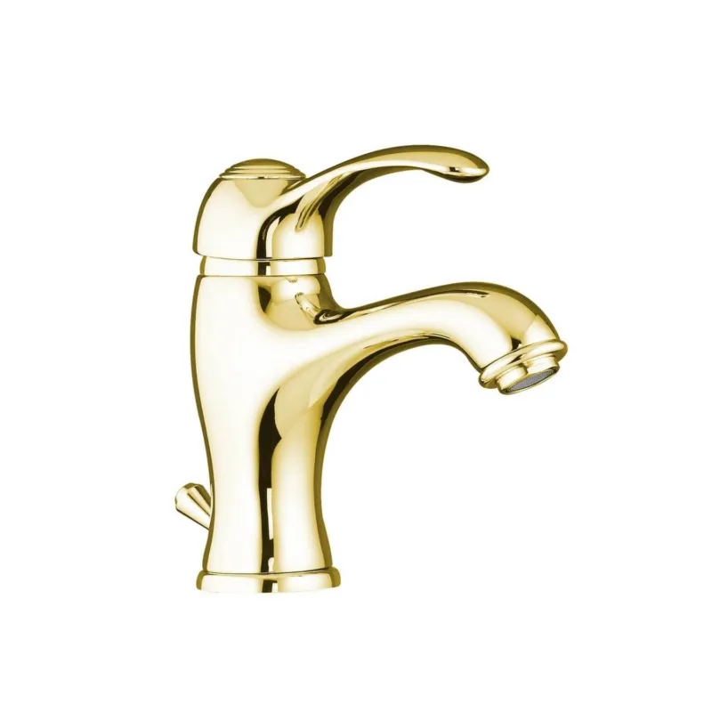 Wastafelmengkraan Sapho Kirk� 1-hendel Gebogen 16.6 cm Goud (incl. clickwaste) Rechtstreeks Van De Fabrikant
