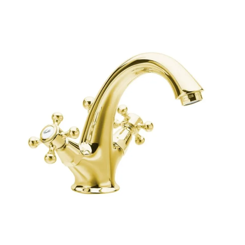 Wastafelmengkraan Sapho Antea 2-knop Uitloop 12 cm Goud (incl. clickwaste) Hete Deal