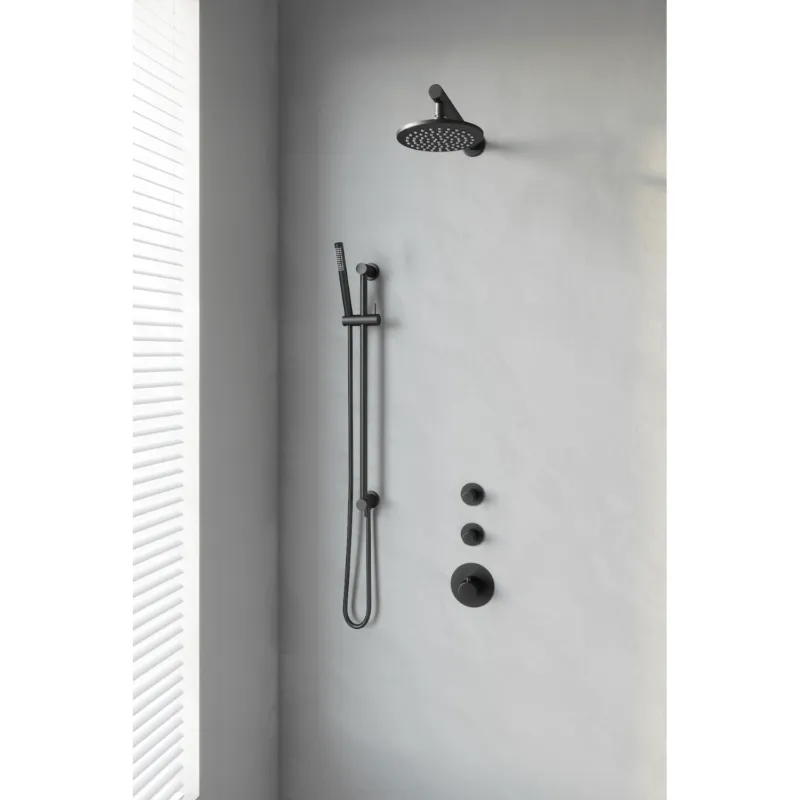Thermostatisch Inbouwdoucheset Brauer Black 20cm Hoofddouche Wandarm Staafhanddouche op Glijstang Mat Zwart Bestel Nu