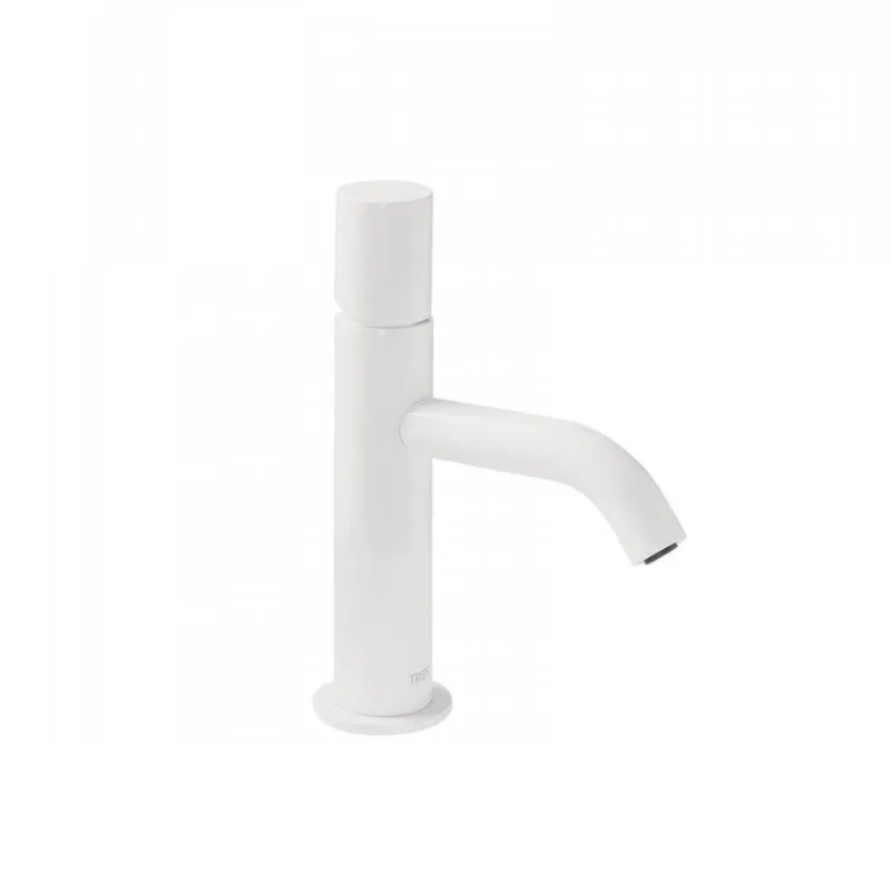 Must-Have Wastafelmengkraan Tres Study Colors 1-Knop Uitloop Gebogen 7 cm Rond Mat Wit