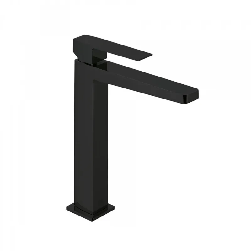 Wastafelmengkraan Tres Slim 1-Hendel Uitloop Recht 19.8 cm Vierkant Mat Zwart Goedkoop