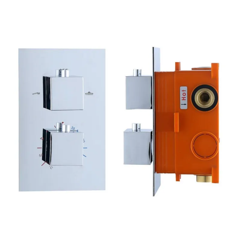 Goedkoop Inbouw Thermostaat Best Design Piazza met Inbouw box 2 weg 1/2 Chroom