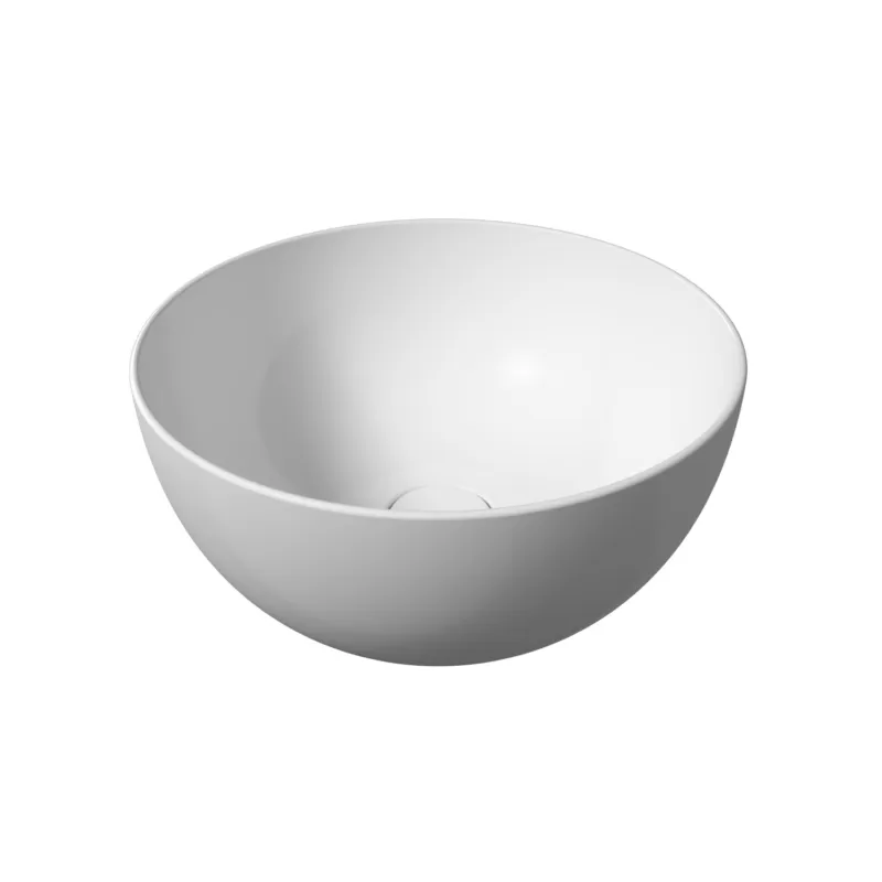 Direct Verzonden Ronde Wastafel Opbouw Salenzi Unica Round 40x20 cm Glans Wit (inclusief bijpassende clickwaste)