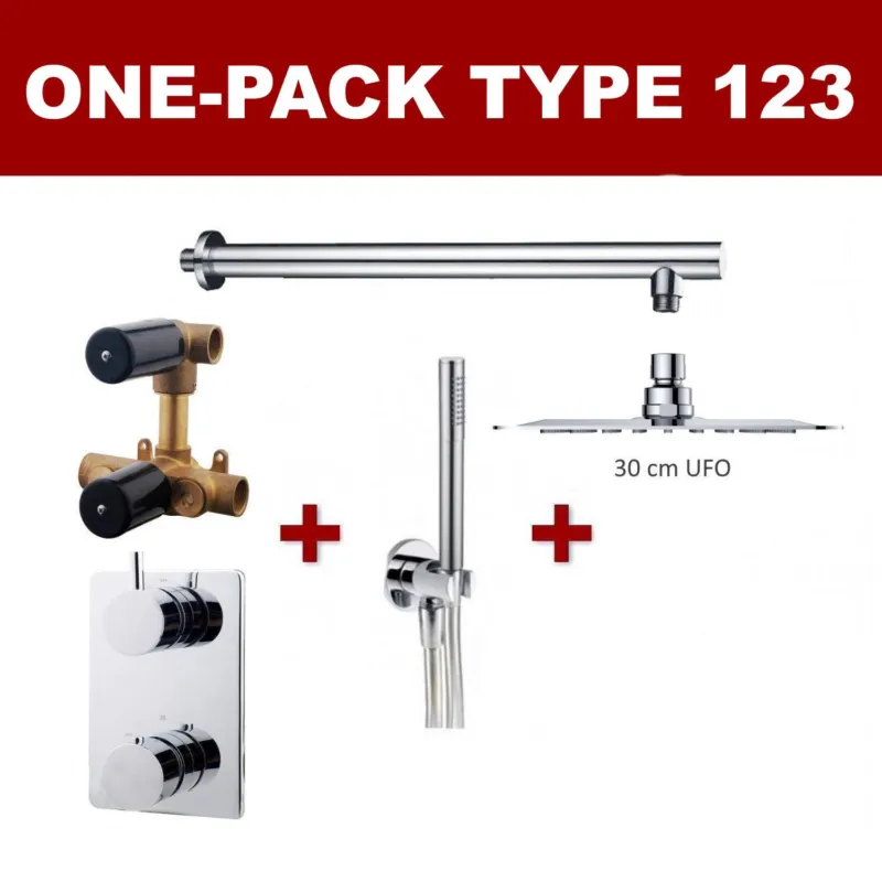 Wiesbaden one-pack inbouwthermostaatset type 123 (30cm ufo) Hete Deal