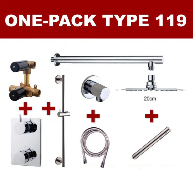Wiesbaden one-pack inbouwthermostaatset type 119 (20cm ufo) Direct Beschikbaar