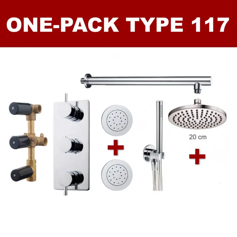 Uitverkoop Wiesbaden one-pack inbouwthermostaatset type 117