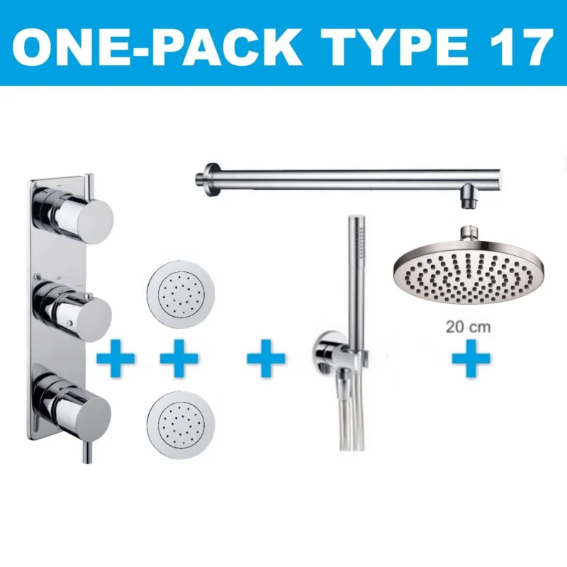 Weekendaanbieding Wiesbaden one-pack inbouwthermostaatset type 17 (20cm)