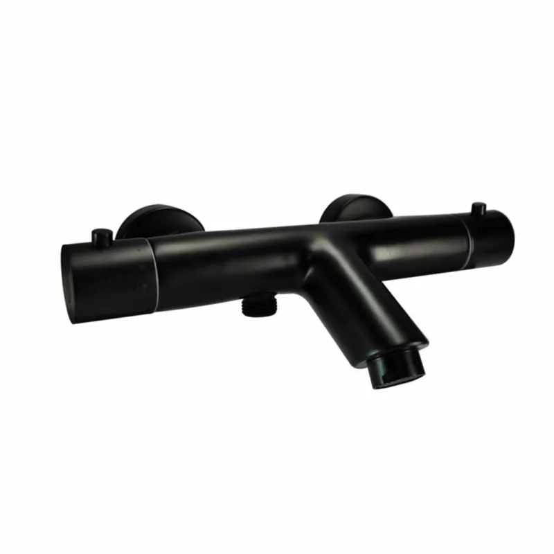 Hete Deal Thermostatische Badmengkraan Rimini H.O.H. 15 Cm Mat Zwart