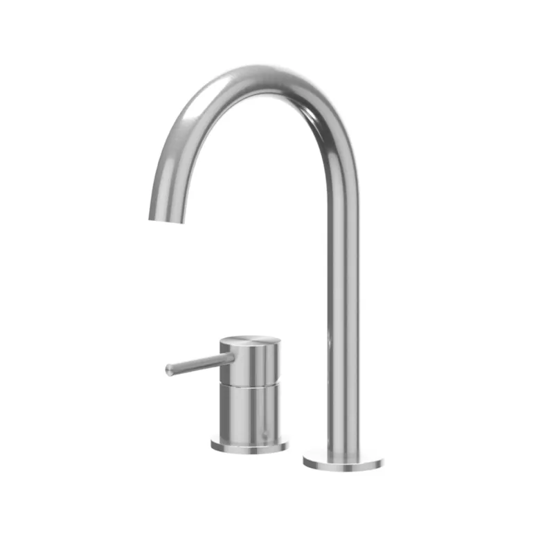 Laatste Versie Wastafelkraan IVY Concord Coldstart 2-gats Geborsteld RVS316