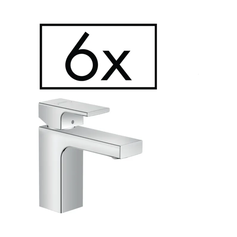 Uitverkoop Wastafelmengkraan HansGrohe Vernis Shape Eengreeps 100 Zinc Met Trekwaste 6 Stuks Chroom