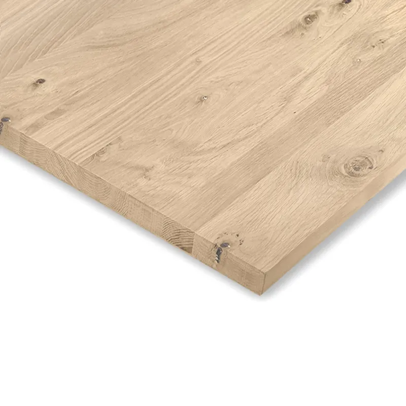 Actieprijs eiken paneel Eiken paneel - 4 cm dik (1-laag) - extra rustiek eikenhout - meubelpaneel (massief) - 122 cm breed - timmerpaneel 8-12% KD - voor binnen - Eiken paneel - Extra rustiek eiken (C/C) - 4 cm - 270x122 cm