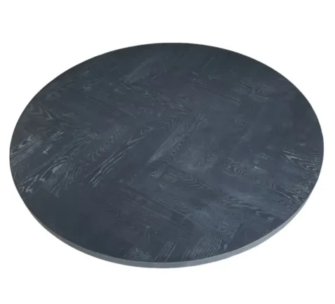 Beperkt Aanbod Ronde eiken visgraat tafelblad zwart 120cm