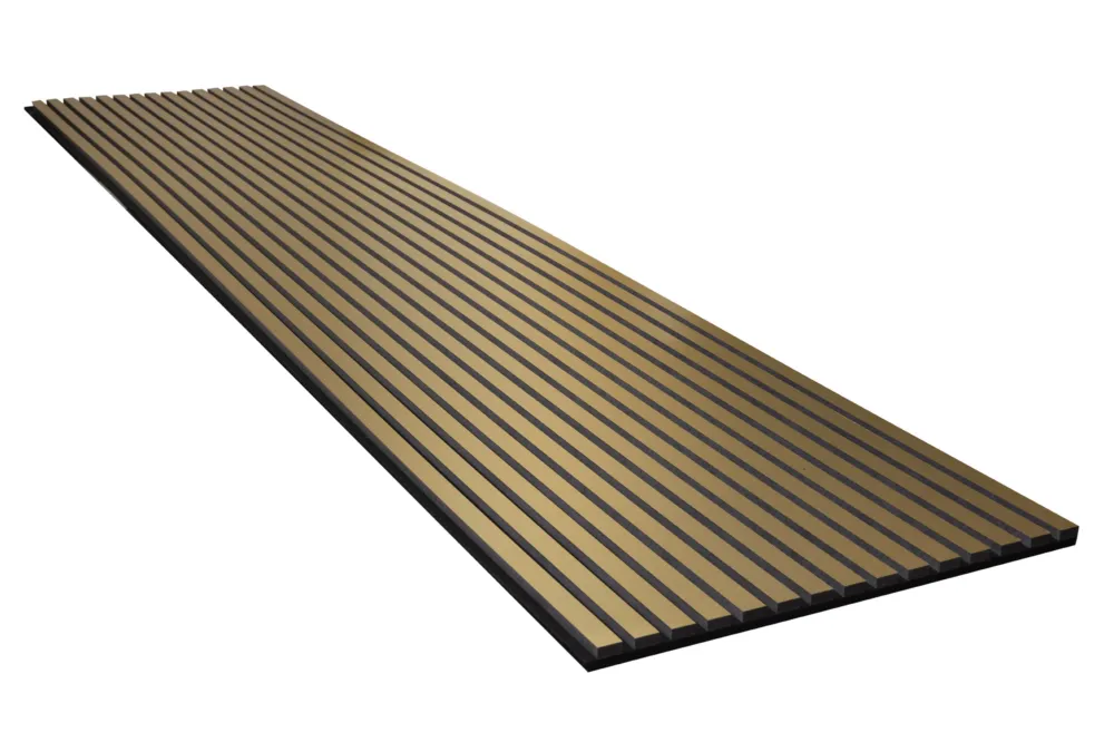 Fabrieksprijs Akoestisch paneel nawood metal gold 600×3000 mm