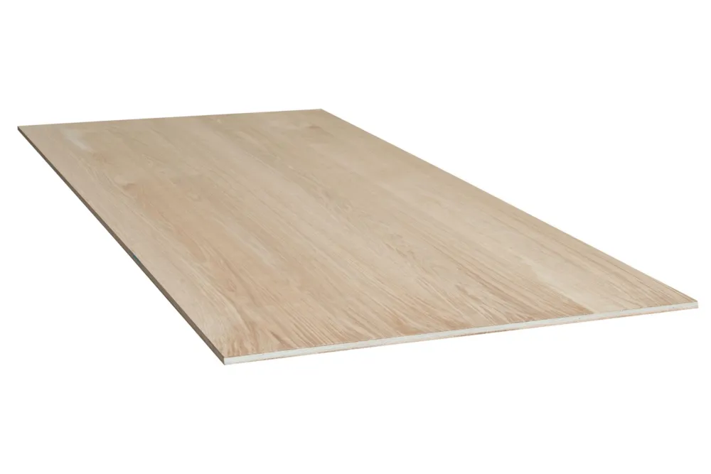 Goedkoop Eiken dikfineer 3 mm op plaat foutvrij-rustiek A 18x1220x2400 mm