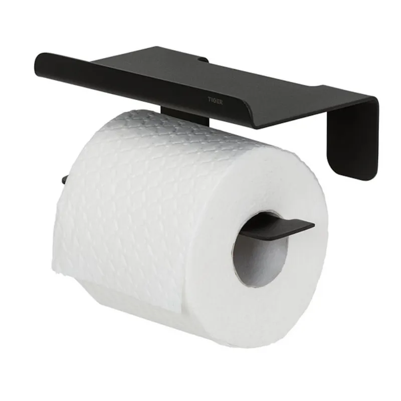 Betaalbaar Toiletrolhouder Tiger Colar Met Planchet Zwart