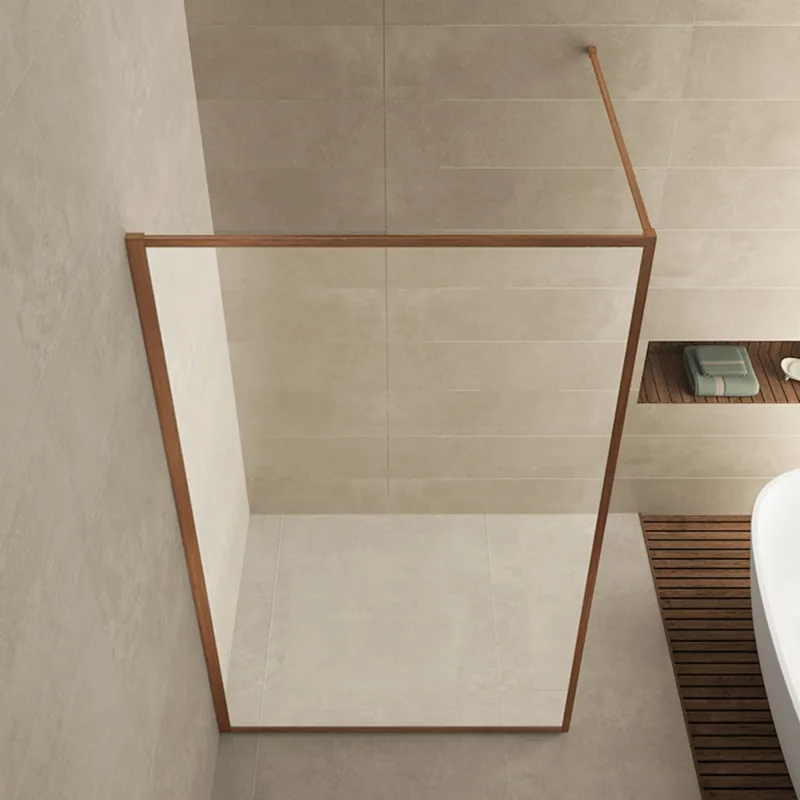 Inloopdouche BWS Ribbel 120x200 cm 8 mm Nano Coating Helder Glas Geborsteld Brons Koper Dagaanbieding