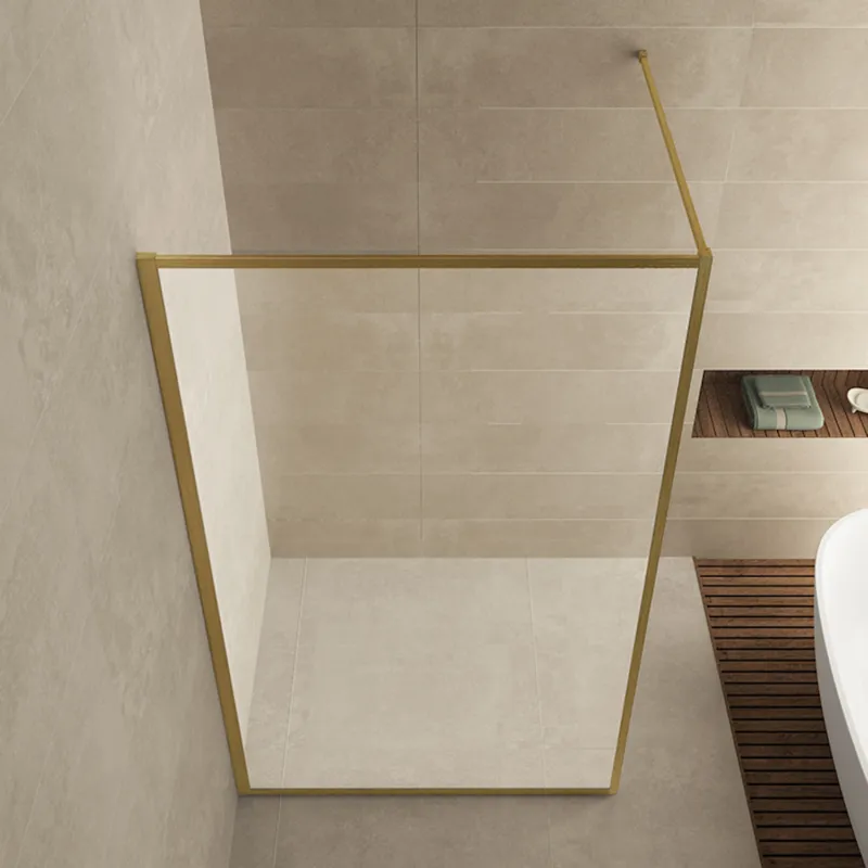 Inloopdouche Wiesbaden Square 120x200 cm 8 mm Nano Coating Helder Glas Geborsteld Messing Beperkte Voorraad