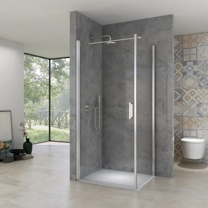 Douchecabine Hoek Van Rijn Products 90-92x90-92x200 cm Helder Glas incl stabilisatiestang Chroom Koop Vandaag