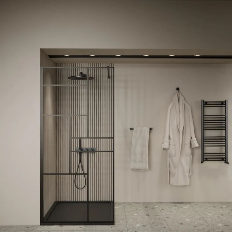 Inloopdouche BWS Airon 100x200 cm Zwart Populair