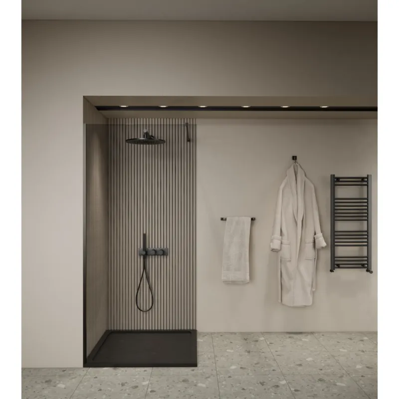 Snelle Levering Inloopdouche BWS Elonpa Helder Glas 90x200 cm Zwart