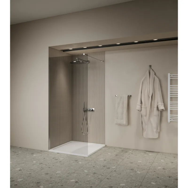 Gecertificeerd Inloopdouche BWS Elonpa Helder Glas 120x200 cm Chroom
