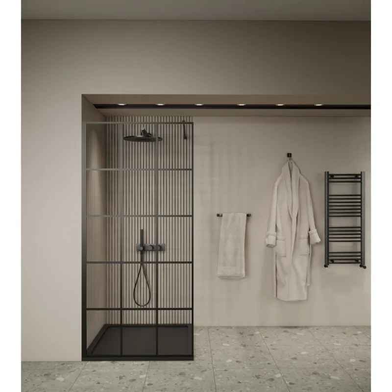 Lage Kosten Inloopdouche BWS Oganto 2 80x200 cm 8 mm Zwart