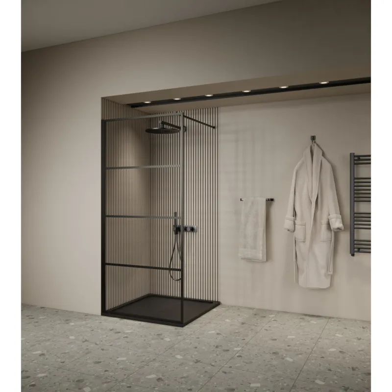 Inloopdouche BWS Oganto 1 100x200 cm 8mm Zwart Laatste Kans