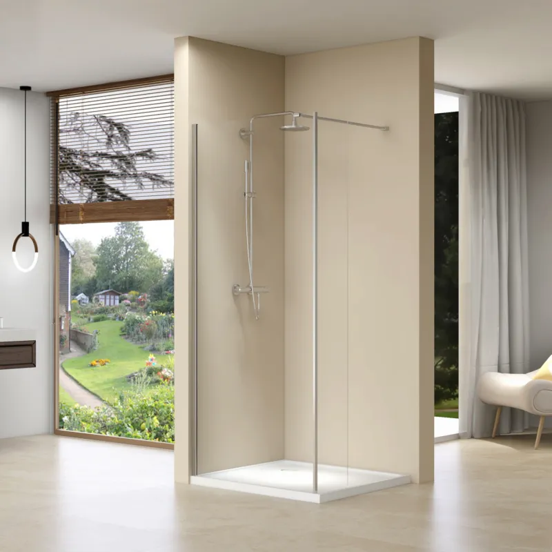 Inloopdouche Van Rijn ST01 Met Zijwand Helder Glas 90-30x200cm 8 mm Chroom Dagaanbieding