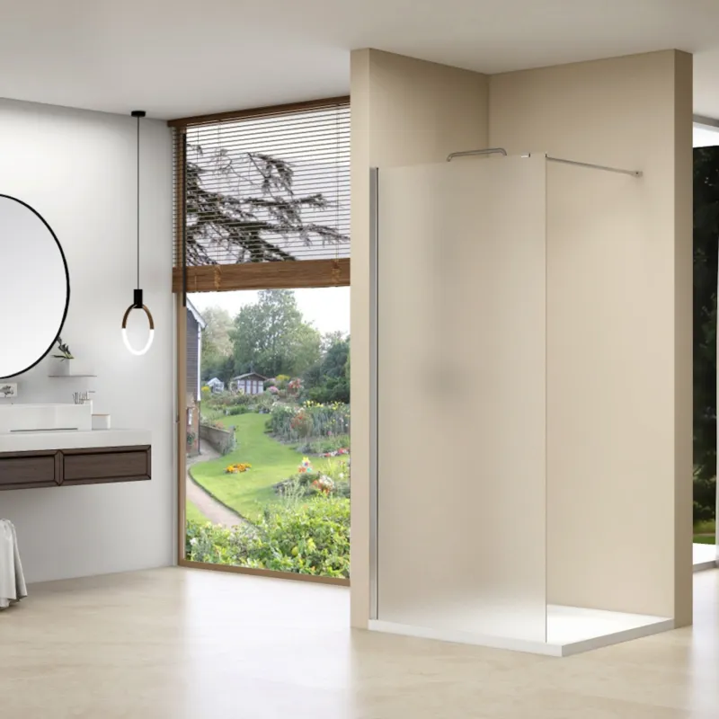 Speciale Aanbieding Inloopdouche Van Rijn ST01 120x200 cm Melkglas 8 mm Met Stabilisatiestang RVS