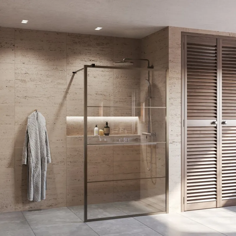Inloopdouche AQS Frame 90 cm Gunmetal Speciale Aanbieding