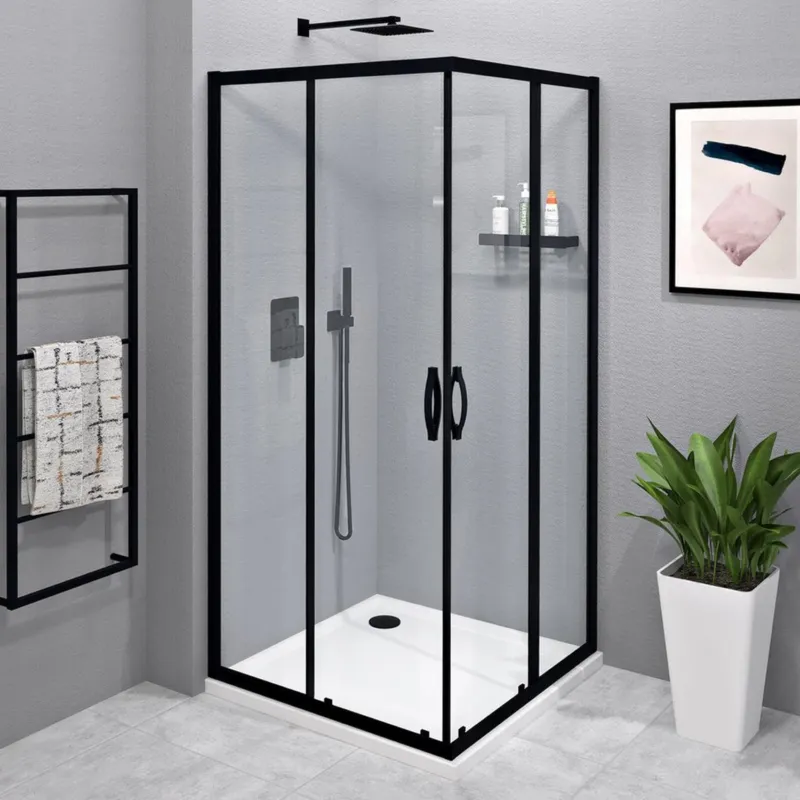 Douchecabine Gelco Sigma Simply Black Vierkant 80x80x190 cm Mat Zwart Weekendaanbieding