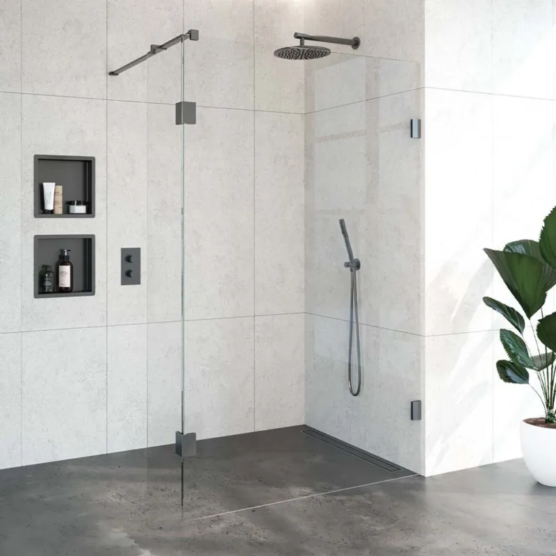 Beperkte Voorraad Inloopdouche Compleet Just Creating Profielloos 130/40 cm Gunmetal
