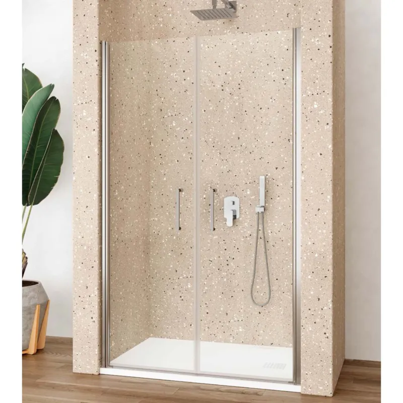 Alleen Vandaag Nisdeur Lacus Giglio Evo Saloon 2 Klapdeuren 100x200 Cm Helder Glas Chroom