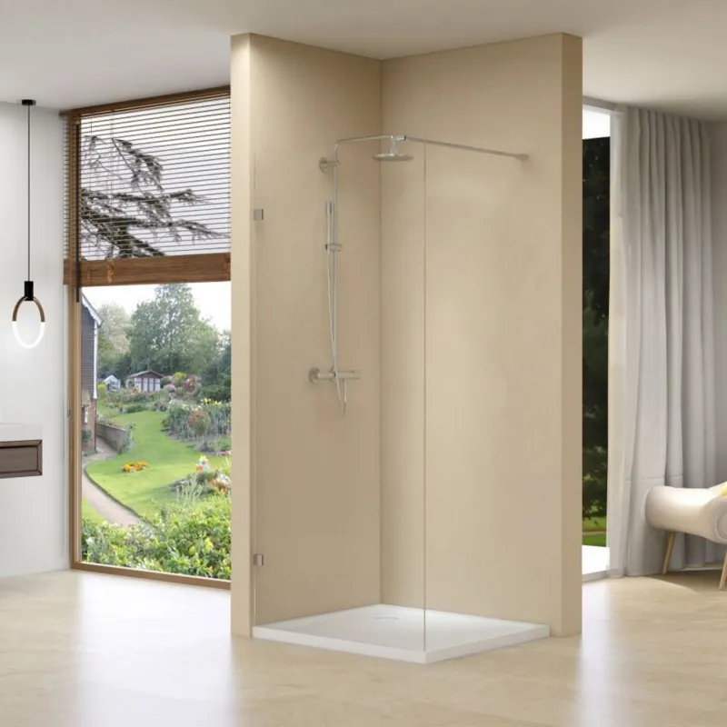 Inloopdouche Van Rijn ST01 Met Scharnieren En Stabilisatiestang 98x200 cm Helder Glas 8 mm Chroom Goedkoop