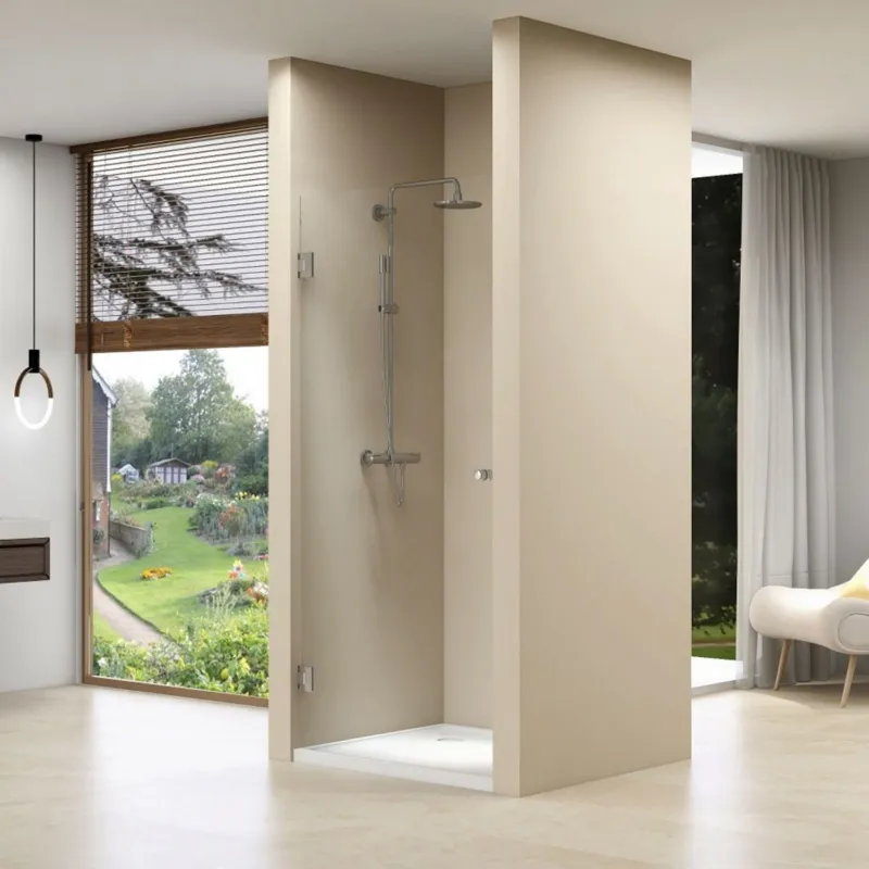 Nisdeur Van Rijn ST01 Profielloos 80x200 cm Helder Glas 8 mm Zwart Laatste Versie