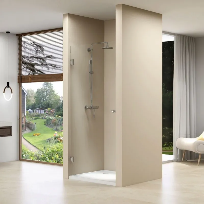 Tijdelijk Beschikbaar Nisdeur Van Rijn ST01 Profielloos 80x200 cm Helder Glas 8 mm RVS