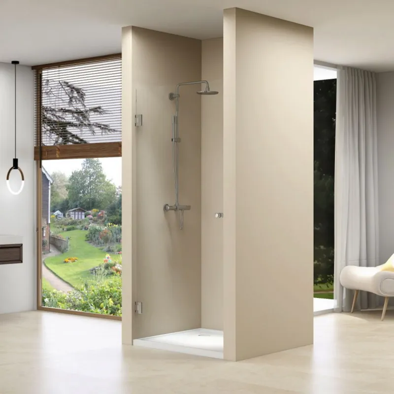 Nisdeur Van Rijn ST01 Profielloos 70x200 cm Helder Glas 8 mm Chroom Bestel Nu