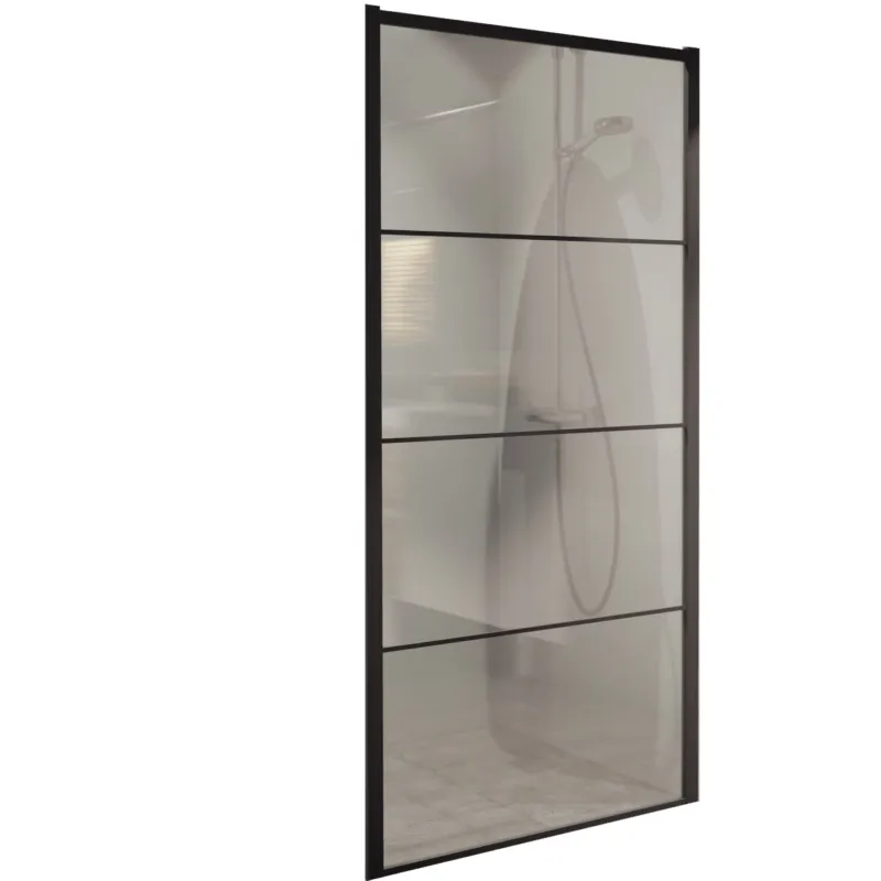 Aquasplash Inloopdouche Frame 78x200 cm 8mm NANO Glas Mat Zwart Direct Verzonden