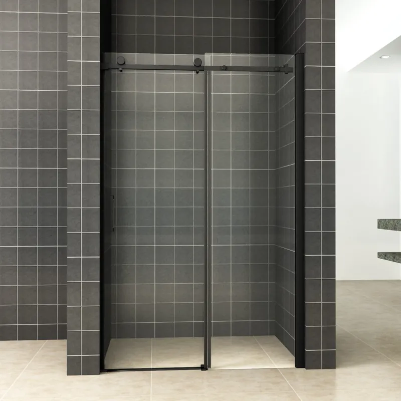 Nisdeur Wiesbaden Schuifbaar 2-Delig 110x200 cm 8 mm Nano Coating Mat Zwart Aanbieding