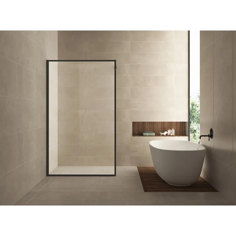 Nu Kopen Inloopdouche Wiesbaden Square Stabilisatiestang Nano Coating 80x200 cm 10 mm Mat Zwart