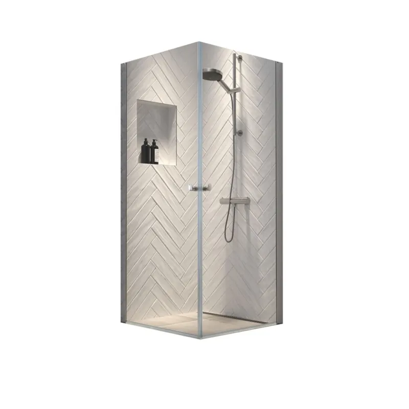 Douchecabine Sealskin Hooked Omkeerbaar Met Hoekinstap 90x90 cm Zilver Lage Prijs