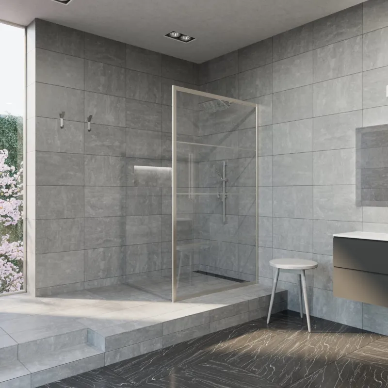 Inloopdouche Aquasplash Frame 100x200 cm 8mm NANO Glas met Raster Geborsteld RVS Express Levering