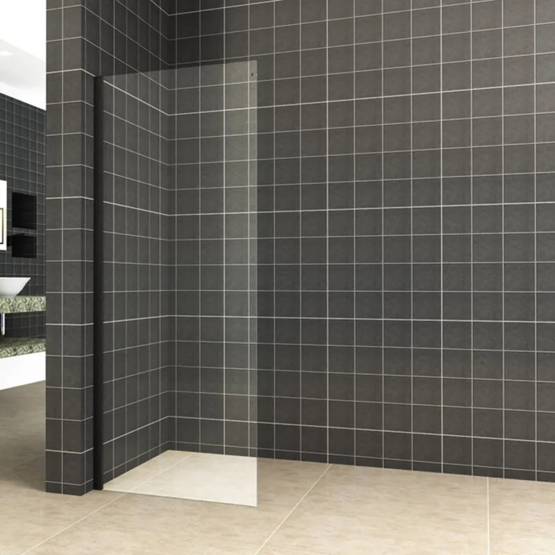 Bestel Nu Zijwand Aqua Splash Voor Schuifbare Douchedeur 100x200 cm 8 mm Nisdeur NANO Mat Zwart