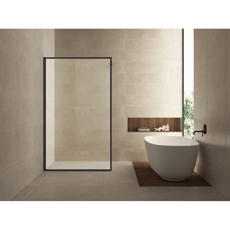 Inloopdouche Wiesbaden Square Stabilisatiestang Nano Coating 90x200 cm 10 mm Mat Zwart Superprijs