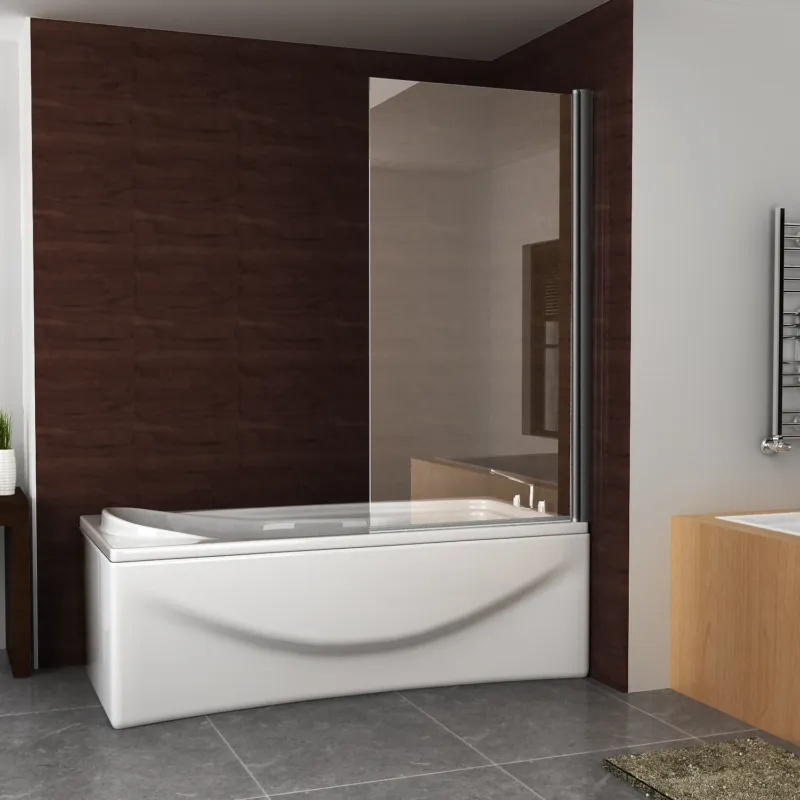 Badwand BWS Draaibaar 80x150 cm 6 mm NANO Veiligheidsglas Muurprofiel Mat Zwart Bestseller