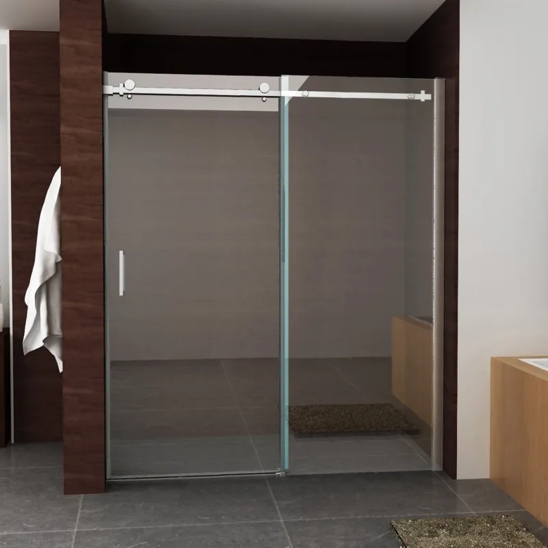 Actieprijs BWS Nisdeur Schuifbaar 2-Delig 170x200 cm 8 mm Nano Coating Chroom
