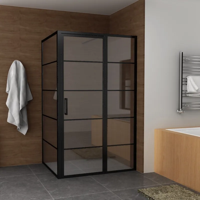 Nieuw BWS Nisdeur INDUS met Vast Paneel 120x200 cm 8 mm NANO Glas Omkeerbaar Mat Zwart