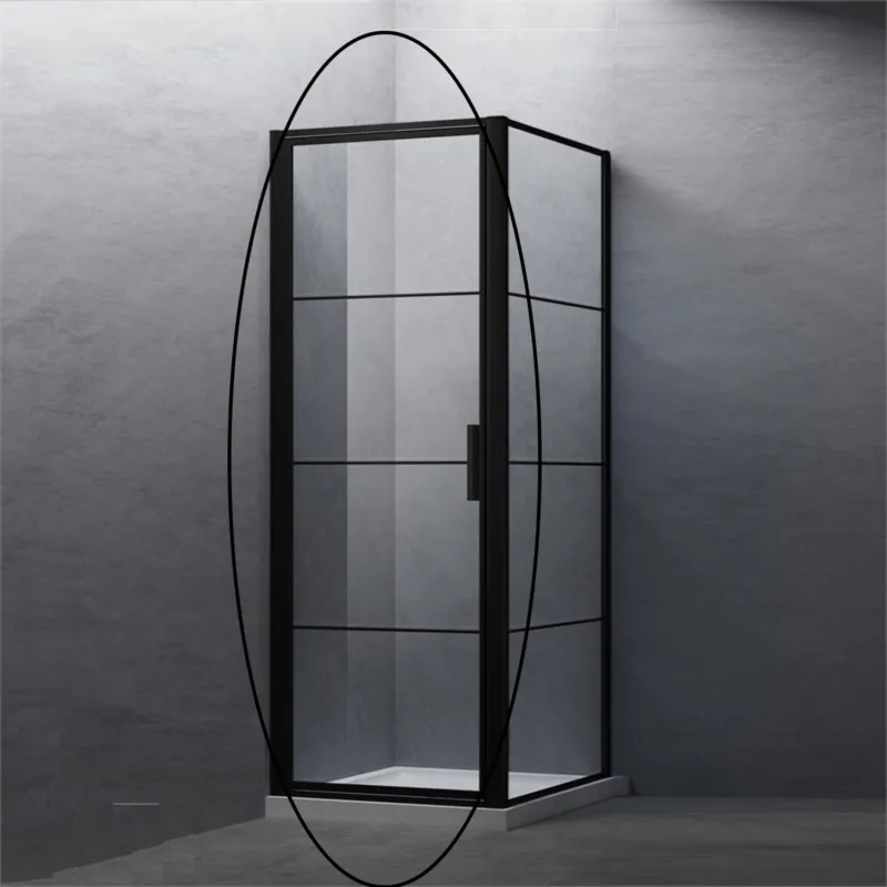 Rechtstreeks Van De Fabrikant BWS Nisdeur Frame 80x200 cm 8 mm NANO Glas Mat Zwart Raster
