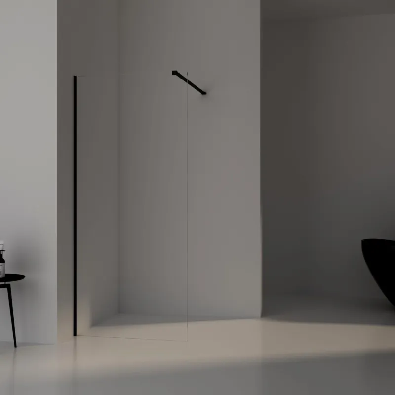 AQS Inloopdouche Pro Line Helder Glas Black Brushed Profiel en Stang (13 varianten) Beperkt Aanbod