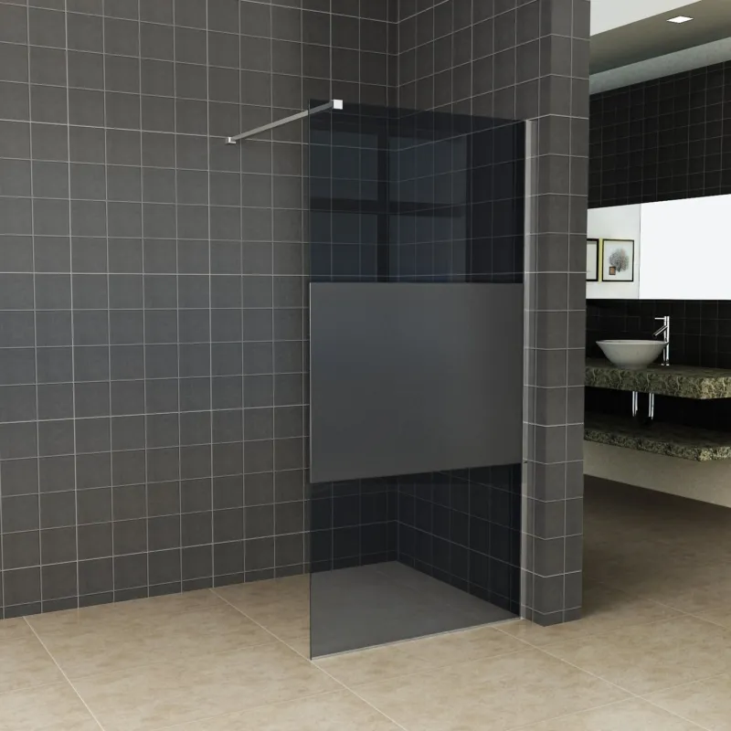 BWS Inloopdouche Pro Line Rookglas met Middenband 100x200 8mm Nano Coating Populair